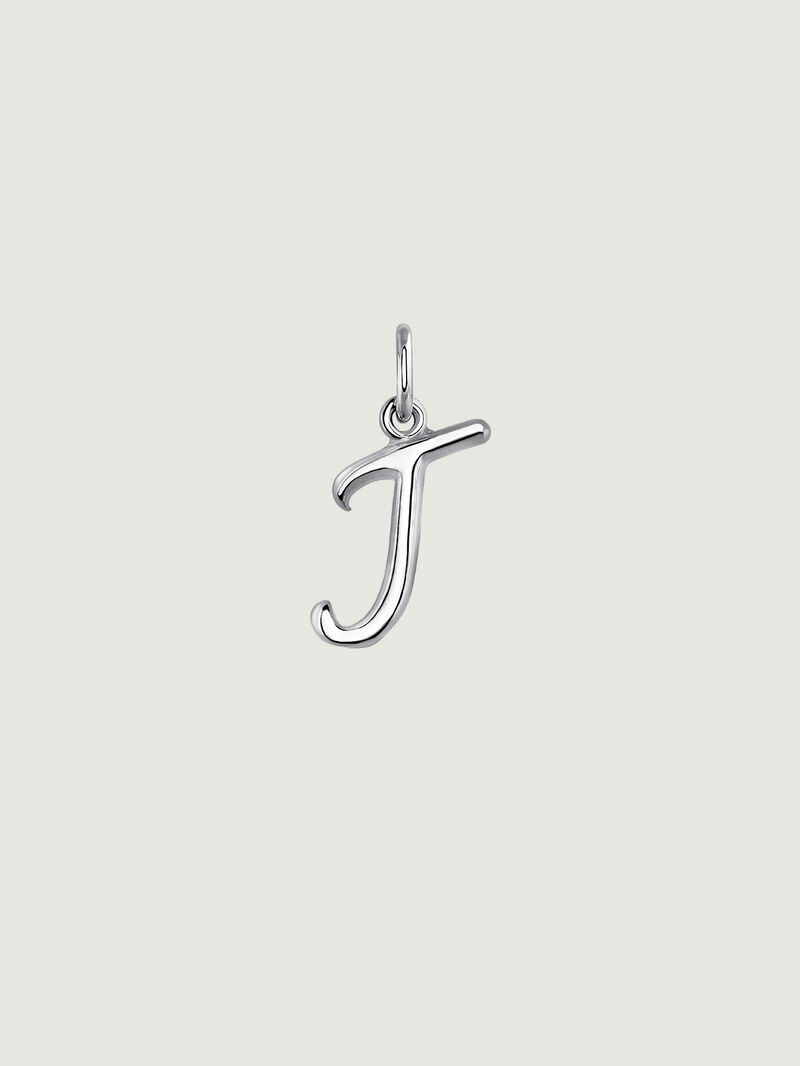 925 Silver Charm with initial J image number 0