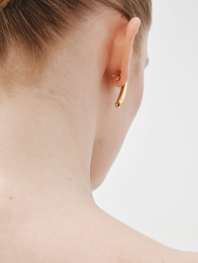 Long 925 silver earrings plated in 18K yellow gold image number 3