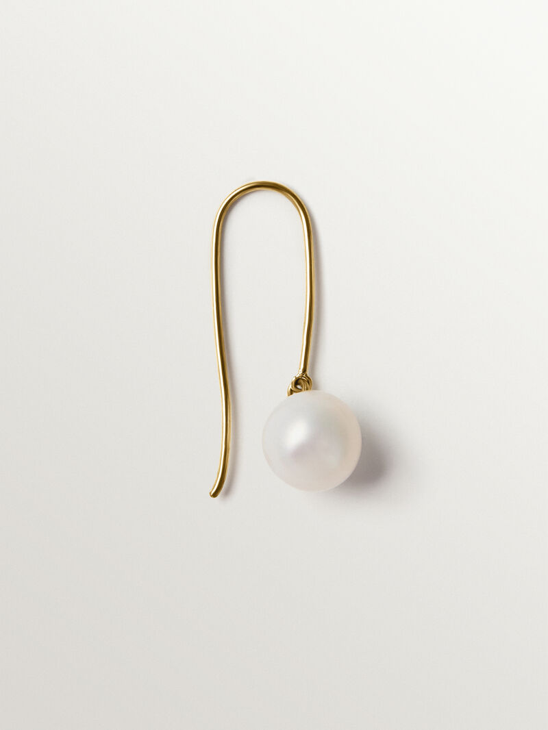18K gold-plated 925 silver single earring with pearl image number 0