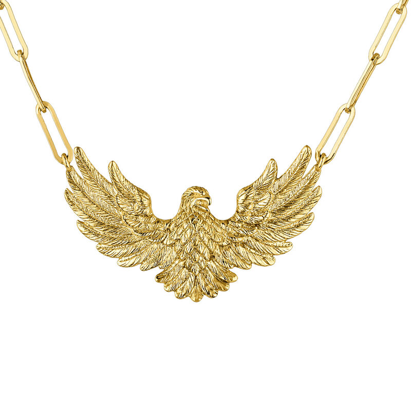 Collar águila plata recubierta oro , J04548-02, hi-res