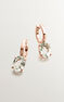 Medium rose gold plated with quartz hoop earrings , J03810-03-GQ