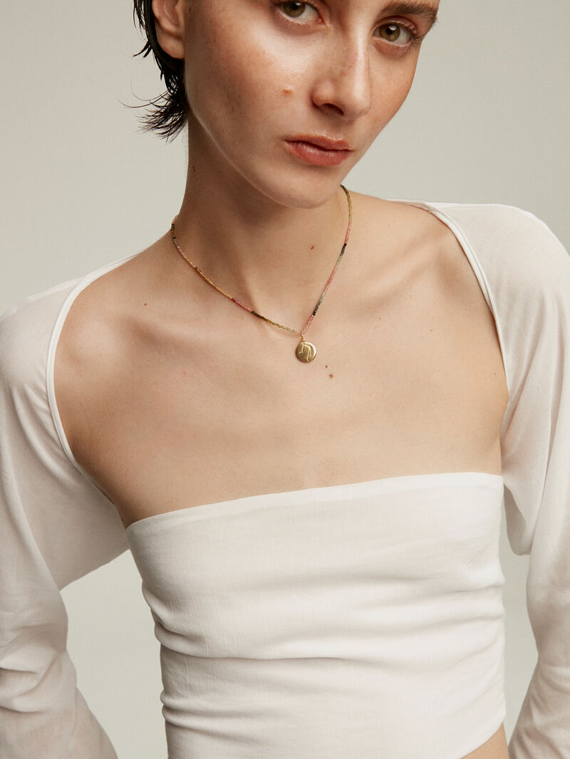 925 Silver Libra Charm bathed in 18K yellow gold image number 3