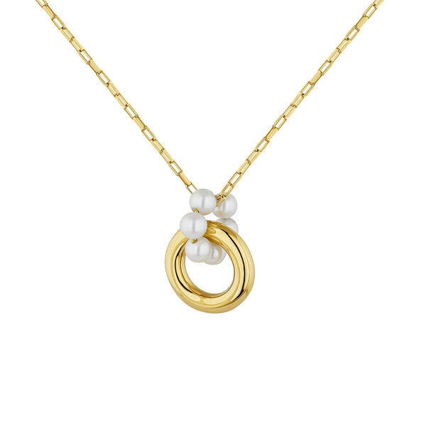 Collar motivo perlas plata recubierta oro , J04727-02-WP, mainproduct