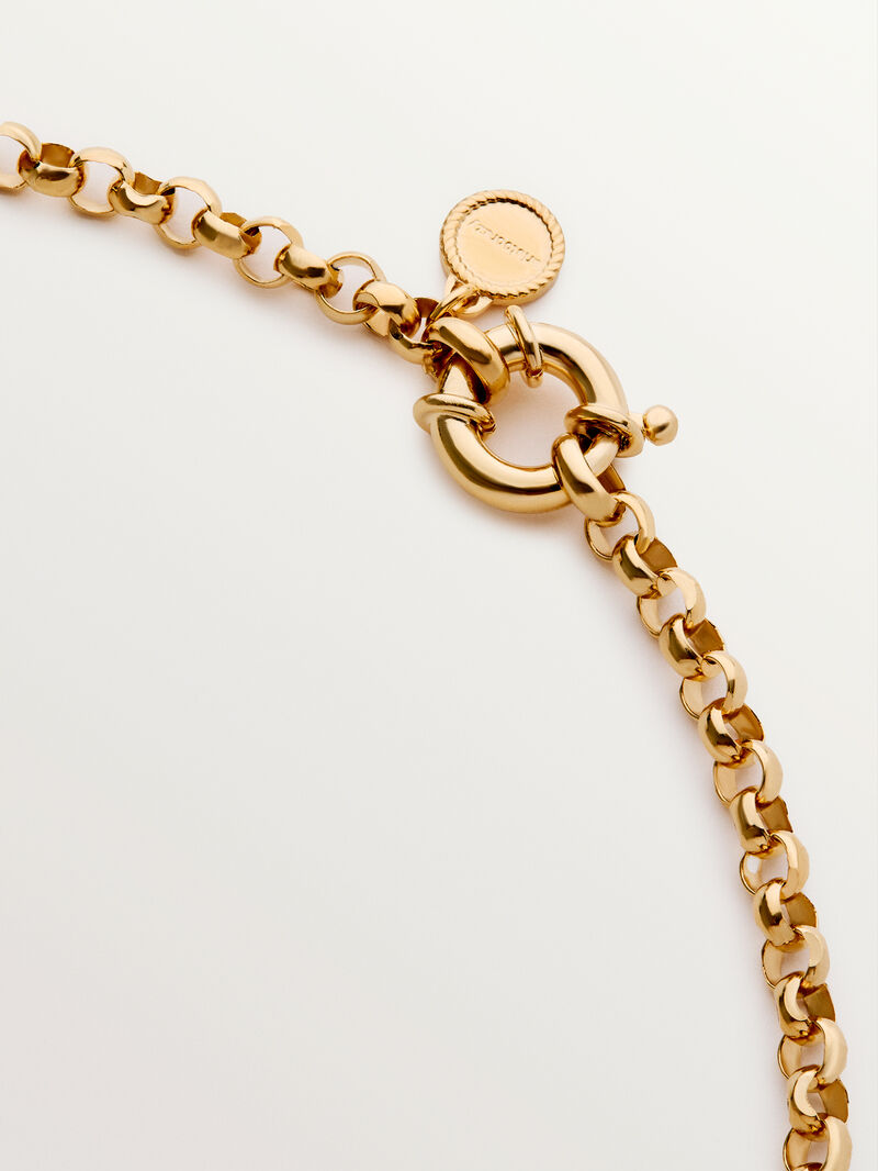 Textured 18K yellow gold plated 925 silver pendant image number 7