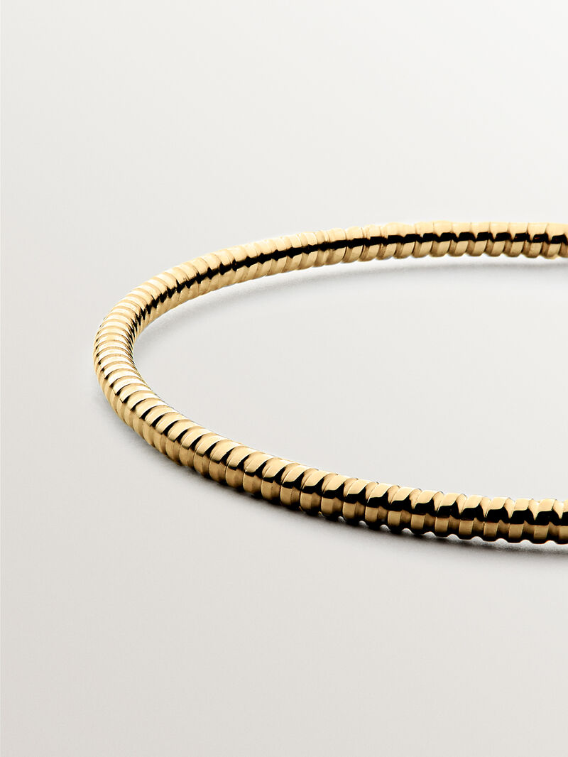 Rigid weekly style bracelet in 18K yellow gold plated 925 silver. image number 4