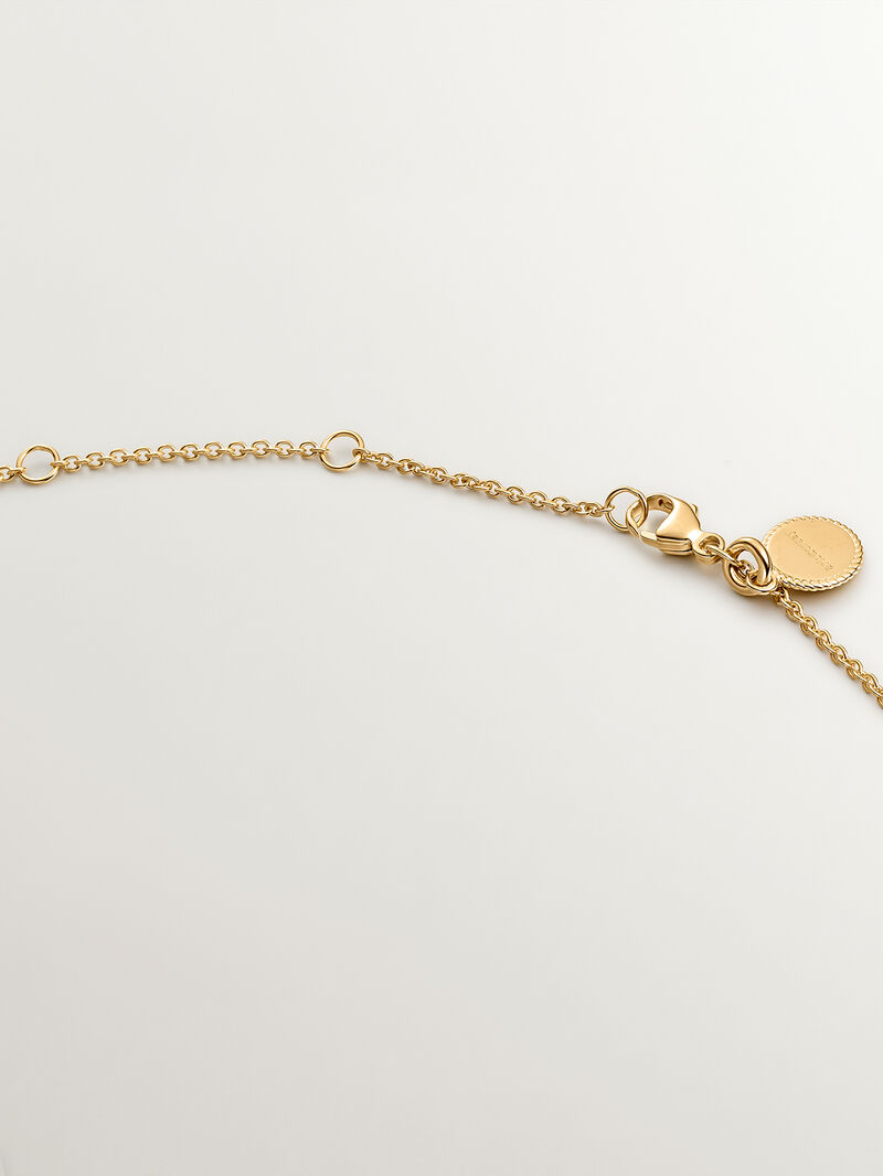 925 Silver pendant dipped in 18K yellow gold with small cross and spinels. image number 6