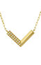 V necklace in 18k yellow gold-plated silver with white topazes, J05196-02-WT