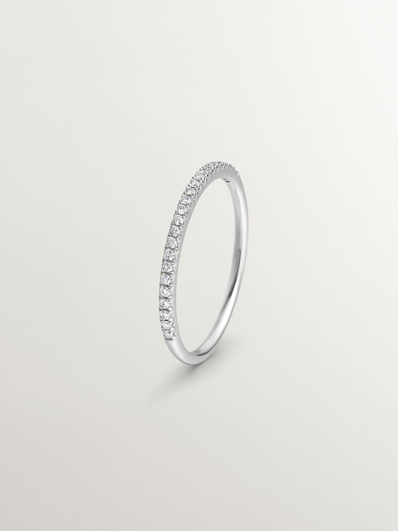 18K white gold ring with diamonds image number 0