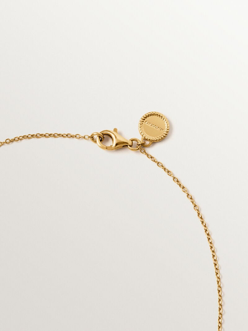 18K gold-plated 925 silver necklace with motifs and hanging pearls image number 2
