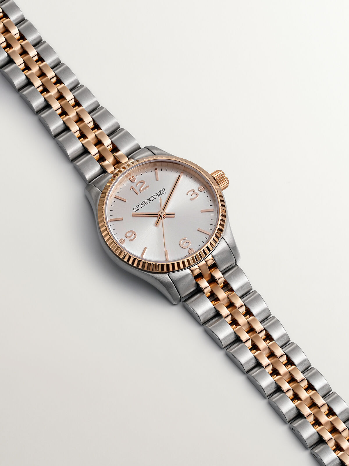 Reloj acero rosa shop