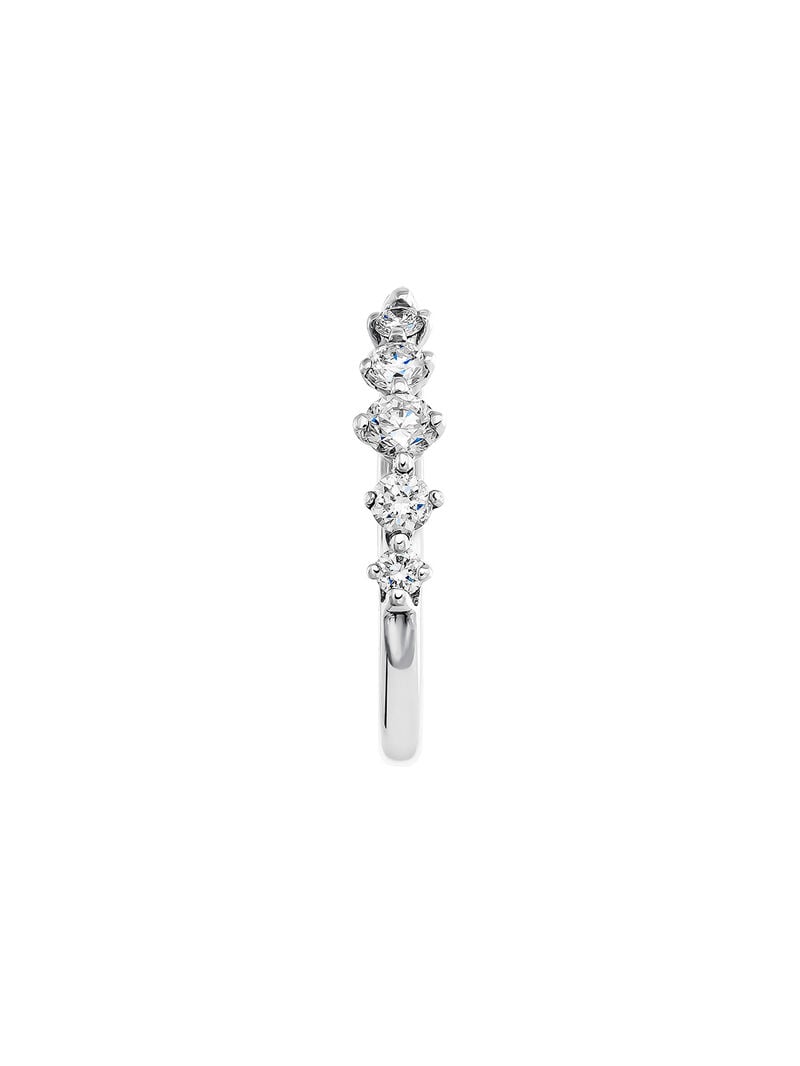 Individual 18k white gold hoop earring with 0.016 cts diamonds image number 2