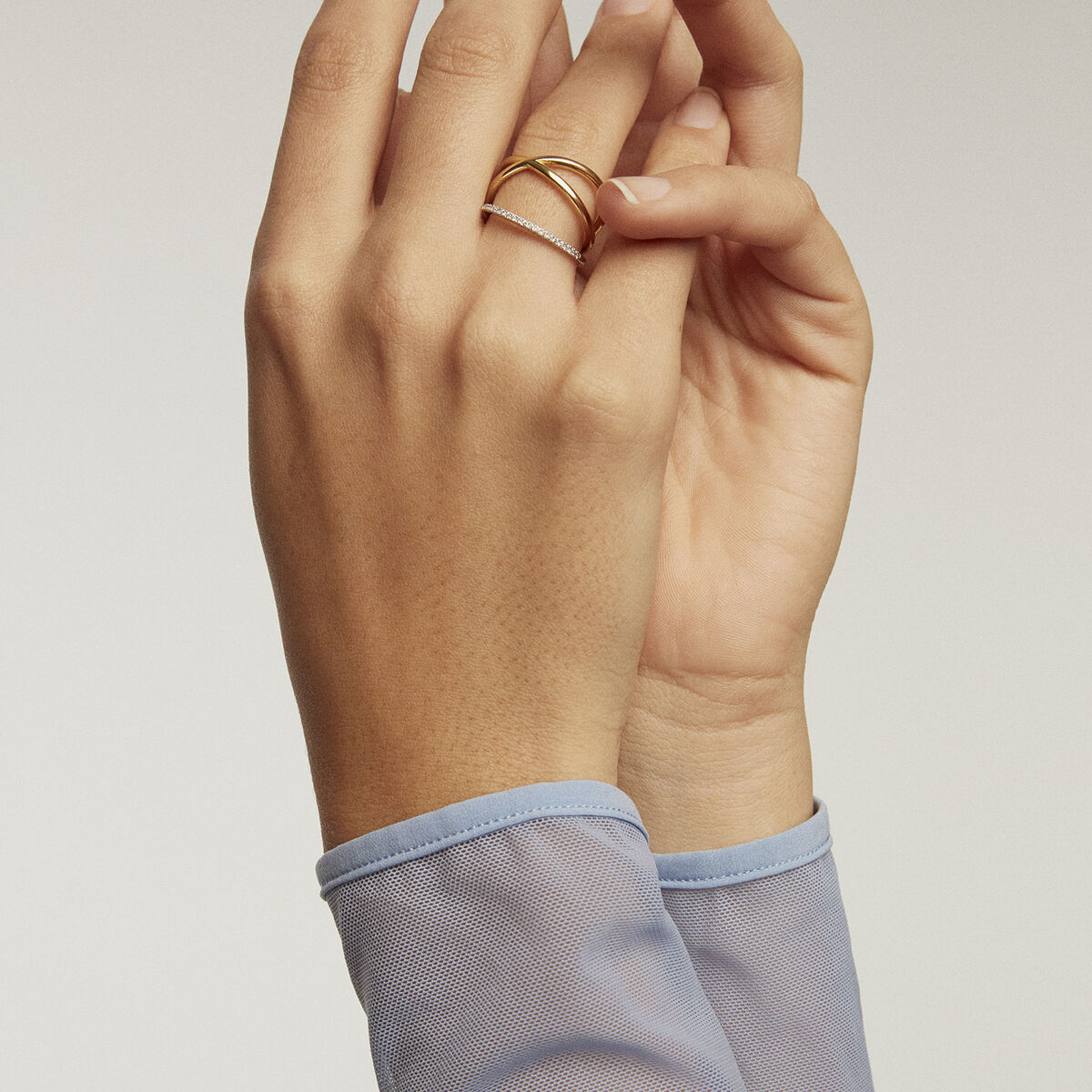 Gold plated silver fine cross ring , J01258-02, hi-res