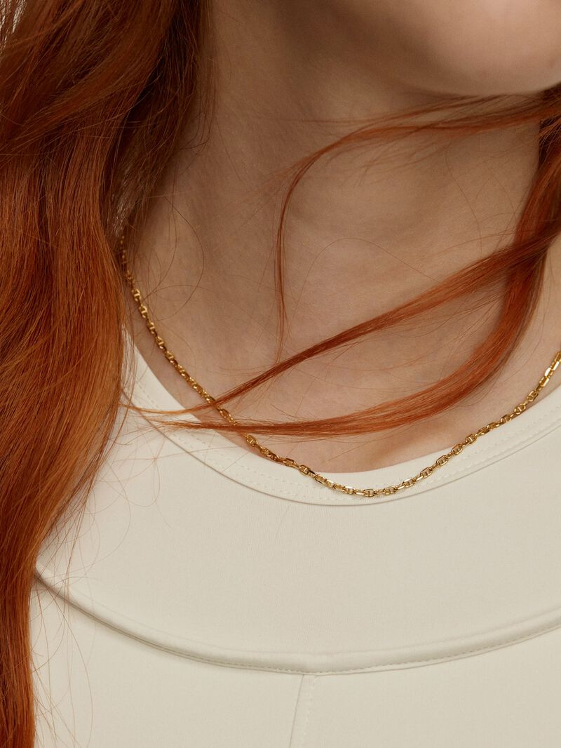 18K Yellow Gold Plated 925 Silver Curb Chain image number 1