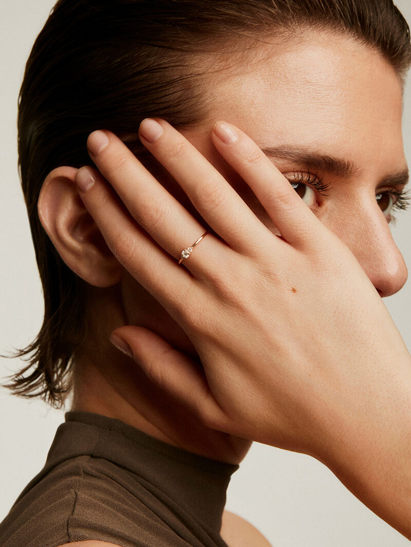 18K Rose Gold Ring with Diamonds image number 3