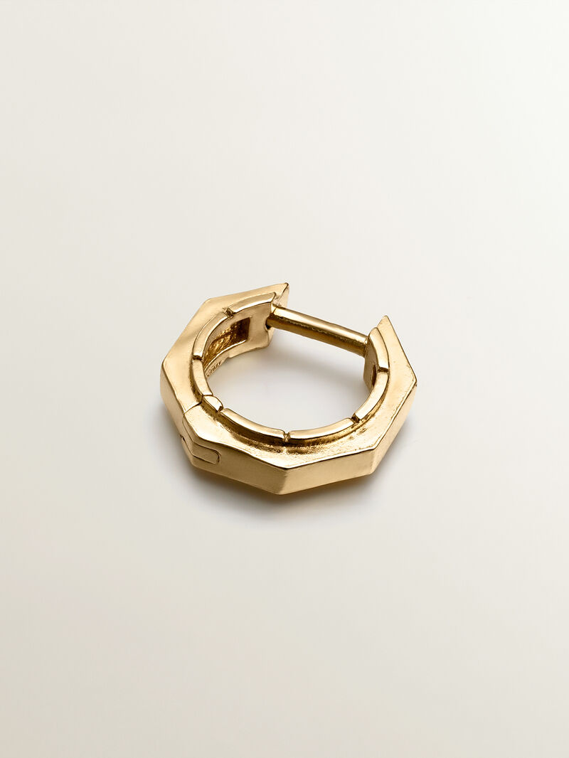 Silver Individual Aro 925 Bathing in 18K yellow gold with geometric finish image number 2
