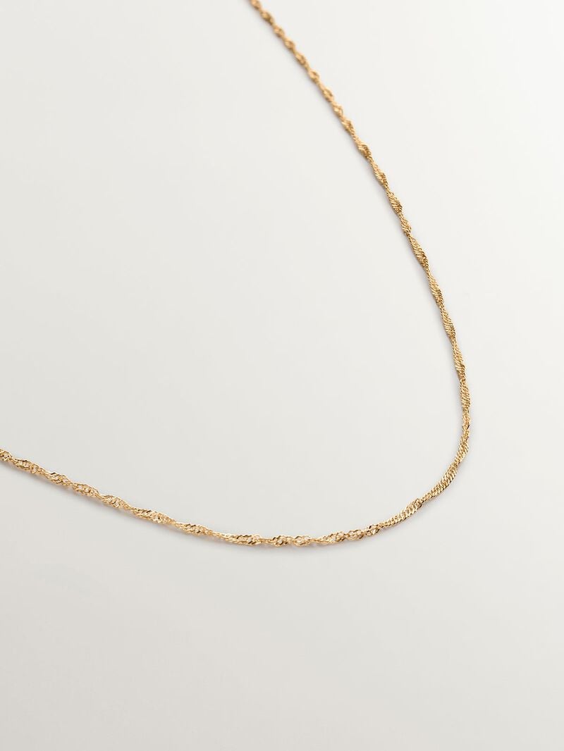 Fine link chain of 9K yellow gold rat tail image number 2
