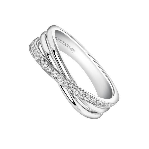 Small silver multi-band ring, J03660-01-WT,hi-res