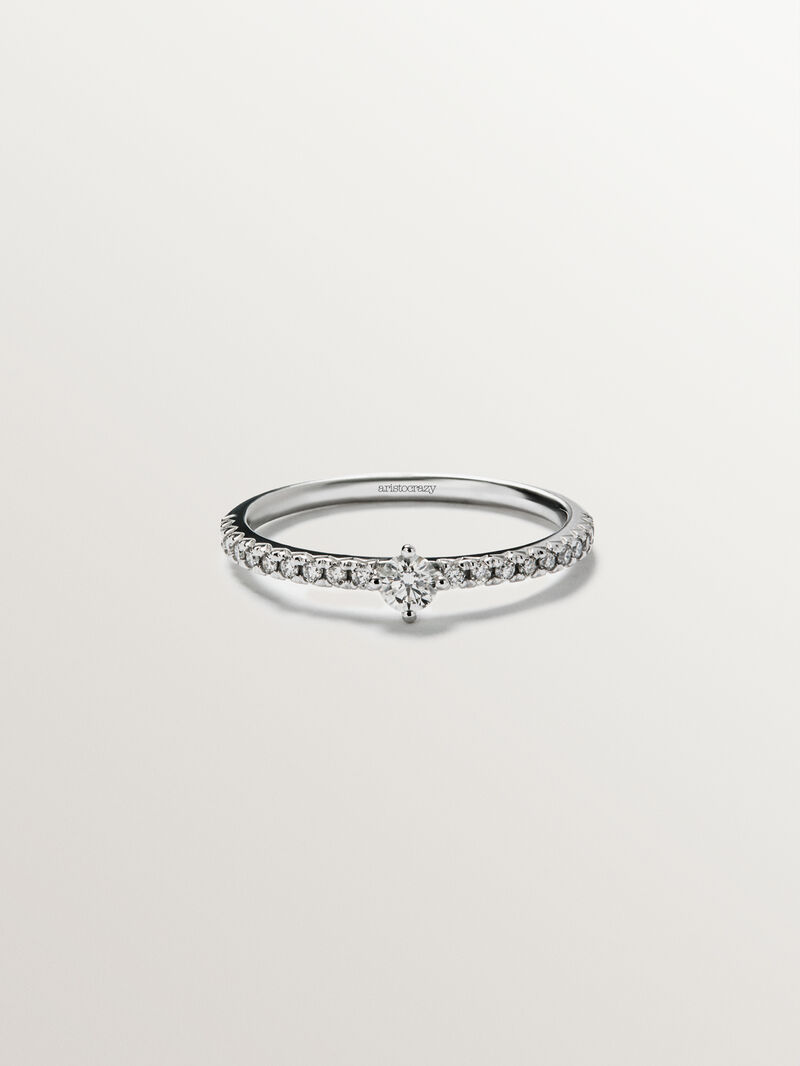 18K white gold ring with diamonds image number 2