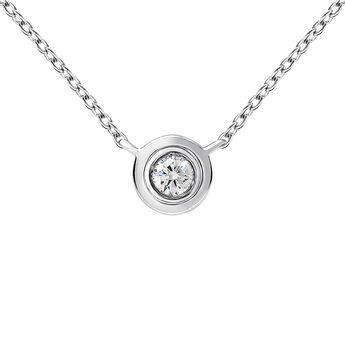 White gold double chaton necklace 0.03 ct. , J03407-01-03-GVS, mainproduct