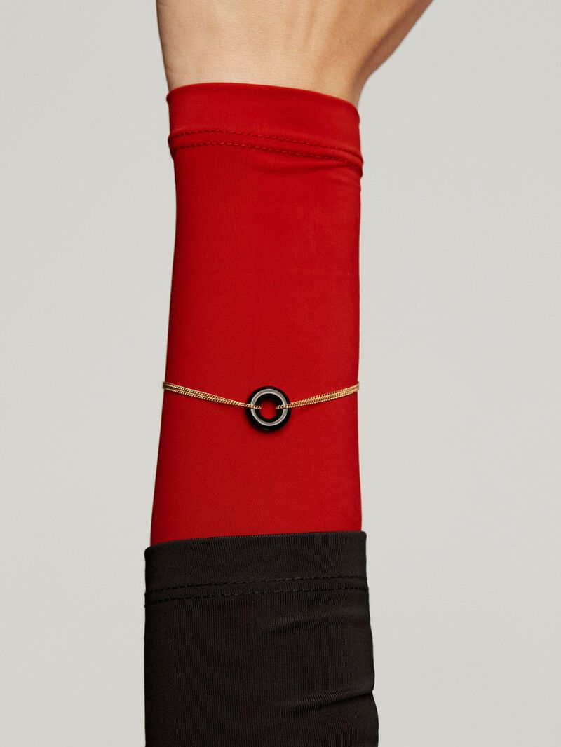 925 silver bracelet in 18k yellow gold with black ónix image number 1