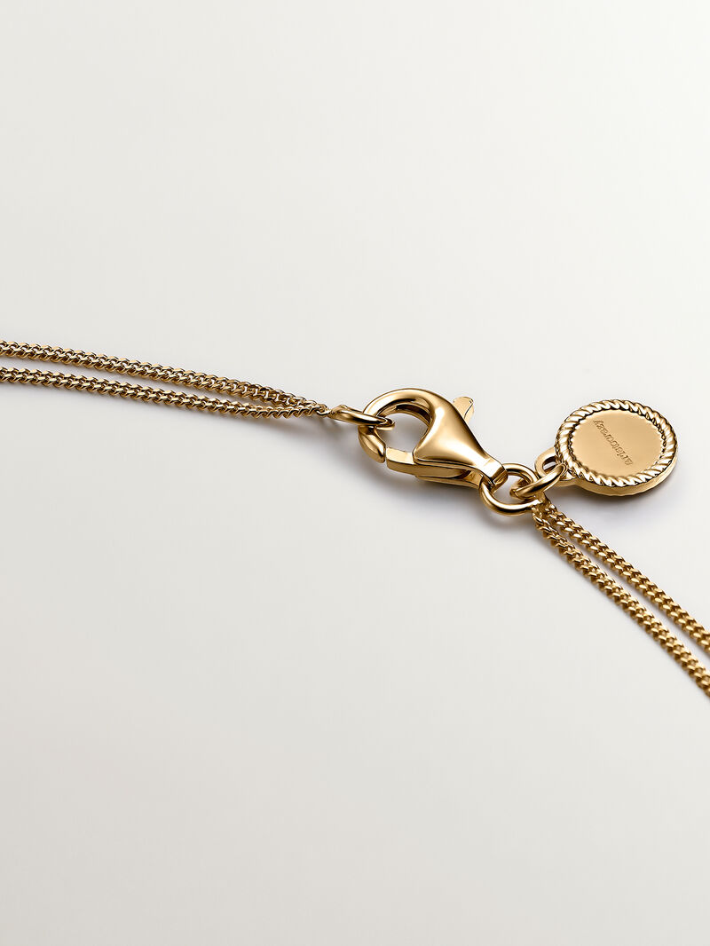 18K yellow gold plated 925 silver necklace with black onyx image number 6