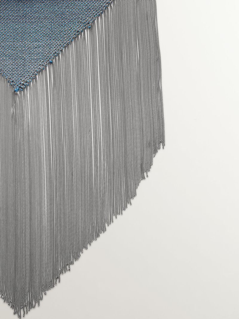 925 silver and silk mesh bandana necklace image number 3