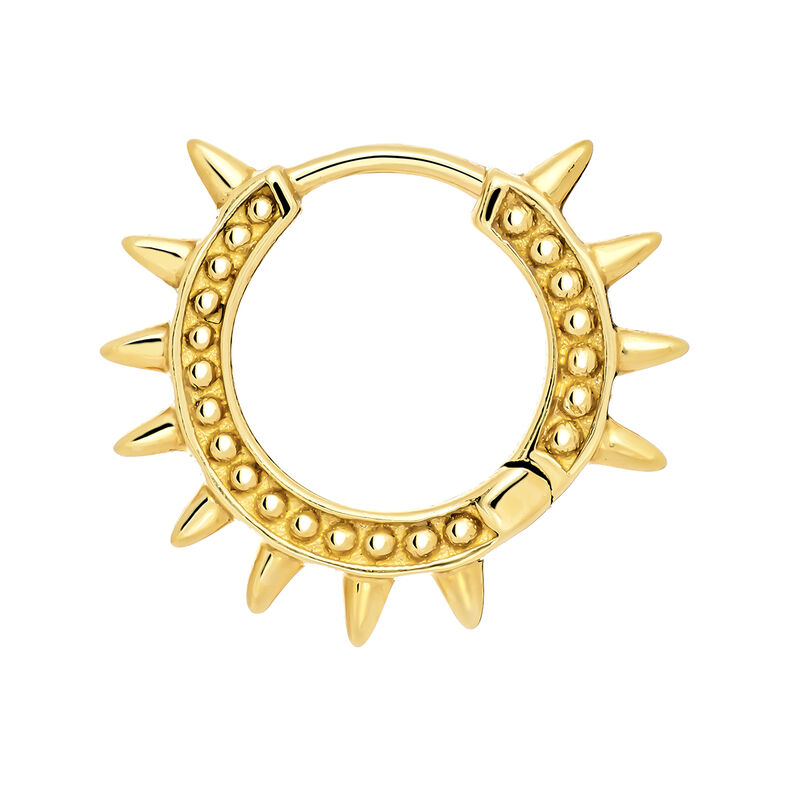 Gold hoop earring piercing with spikes , J03846-02-H, mainproduct