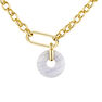 Gold plated silver blue agate motif necklace , J04759-02-BAG