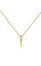 Yellow gold spike diamond necklace 0.021 ct , J03885-02