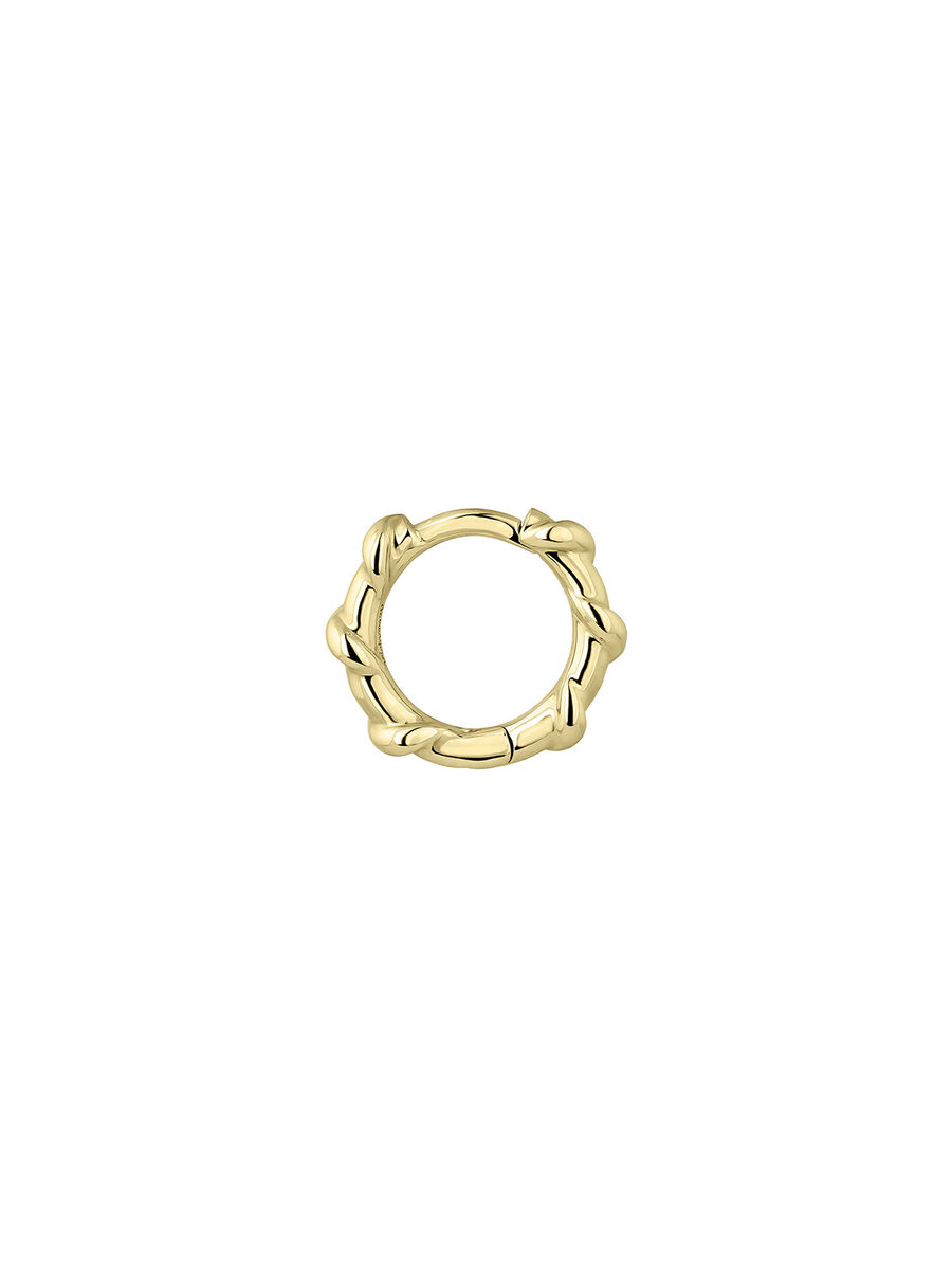 Piercing anneau texturé en or jaune 9 K, J05180-02-H, hi-res