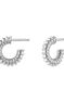 Small silver hoop earrings with texture, J05146-01