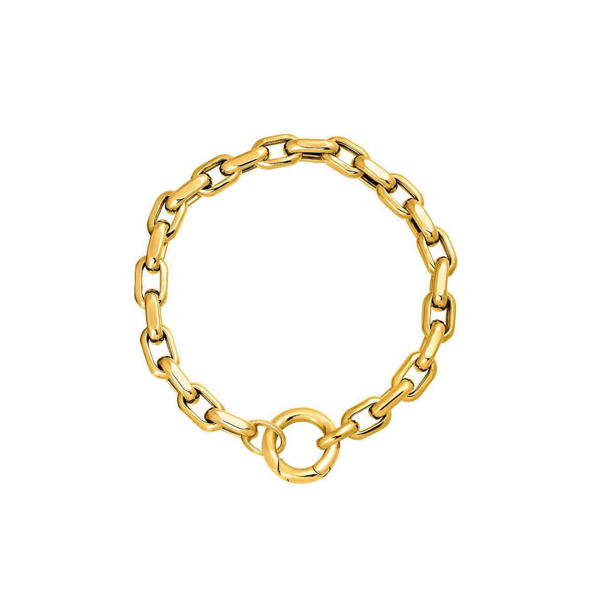 Bracelet à maille forçat en argent plaqué en or jaune 18 k, J05336-02-17, hi-res