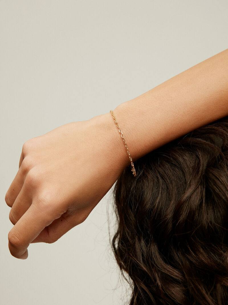 925 Silver link bracelet bathed in 18K yellow gold image number 3