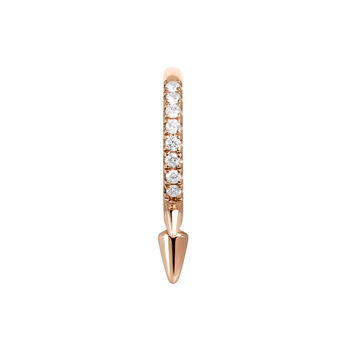 Boucle d'oreille piercing créole trois pics diamants or rose 0,04 ct , J03873-03-H, mainproduct