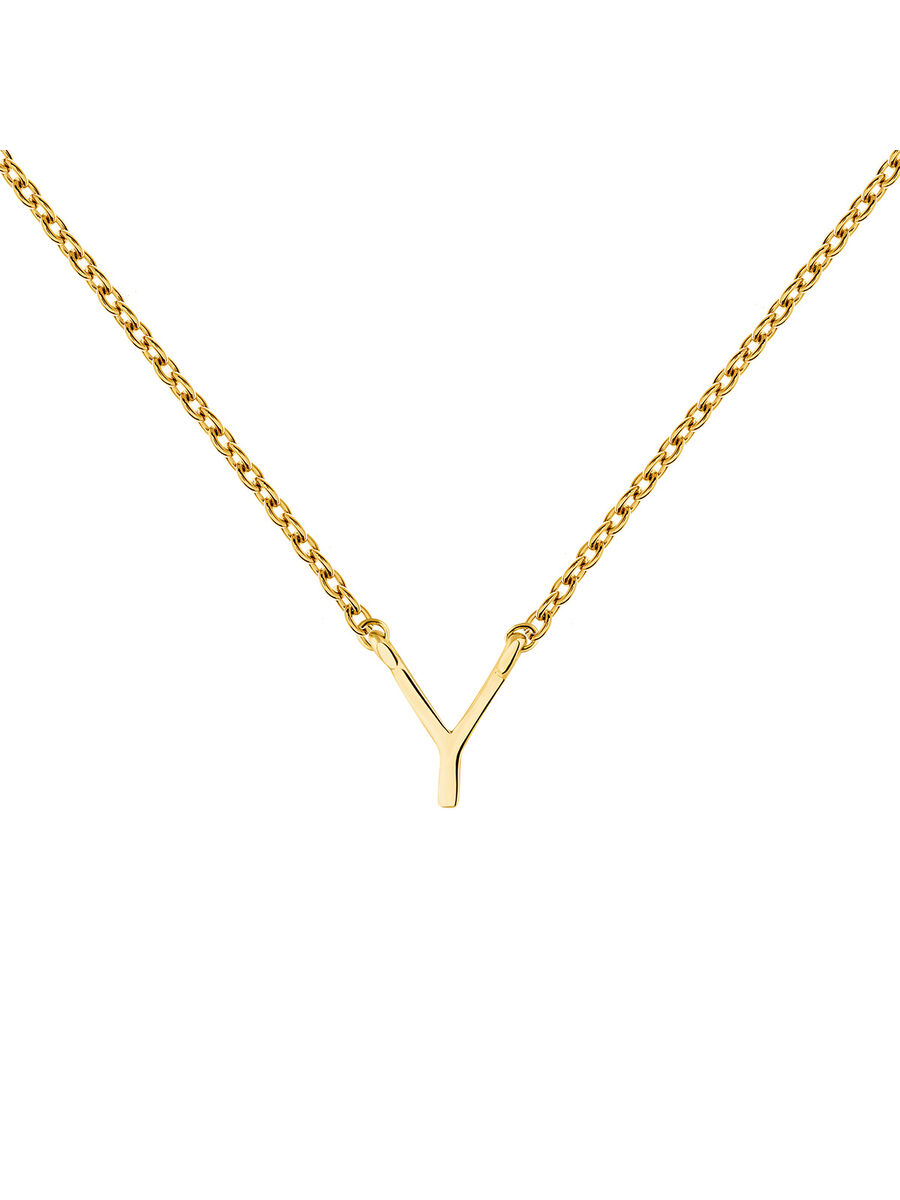 Gold Initial Y necklace , J04382-02-Y, mainproduct