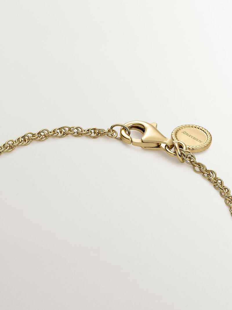 Pulsera de eslabones rope plata 925 bañada en oro amarillo de 18K image number 4