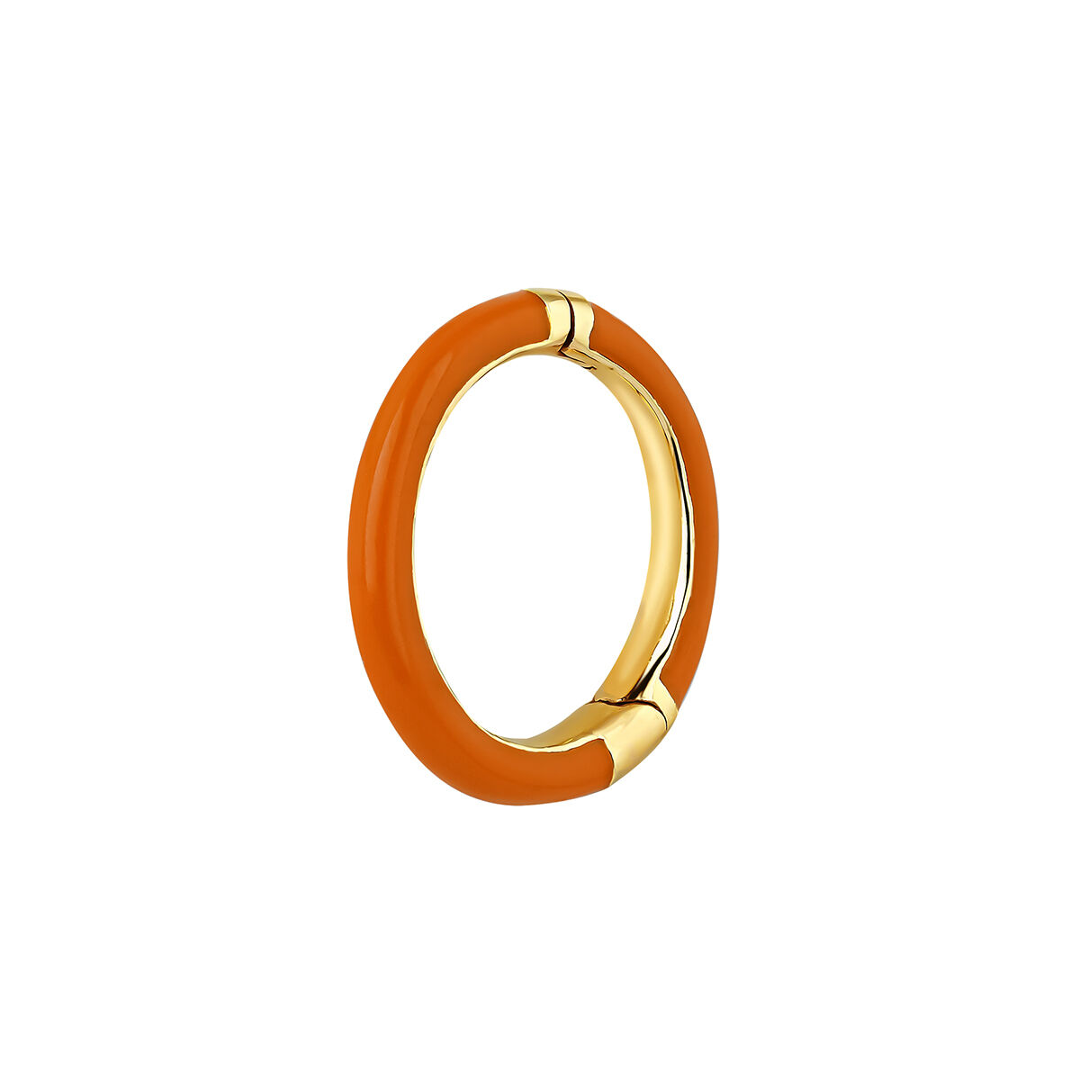 9kt gold orange enamel hoop earring , J03843-02-H-ORENA, hi-res