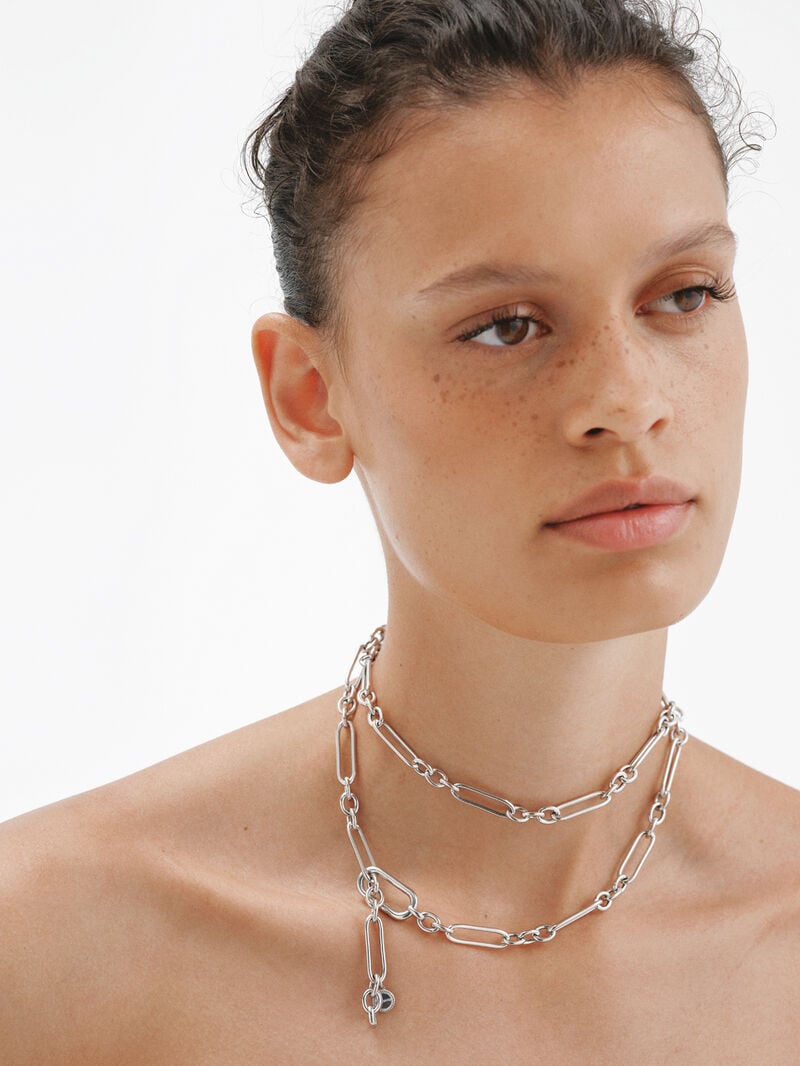 80 cm mixed link chain in rhodium-plated 925 silver image number 1
