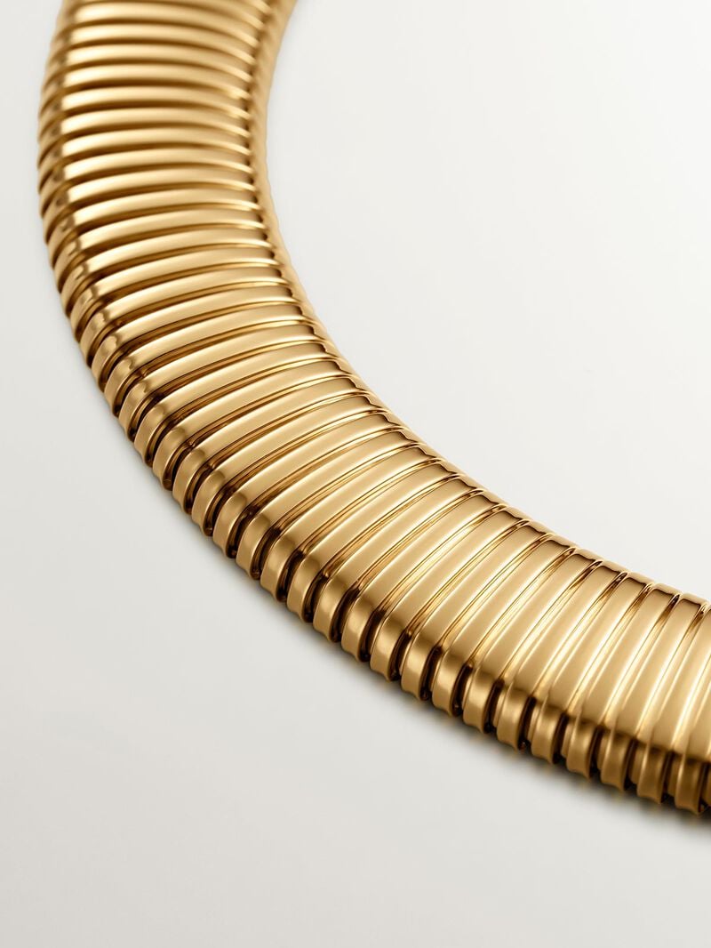 925 silver tubegas XL necklace plated in 18K yellow gold image number 2