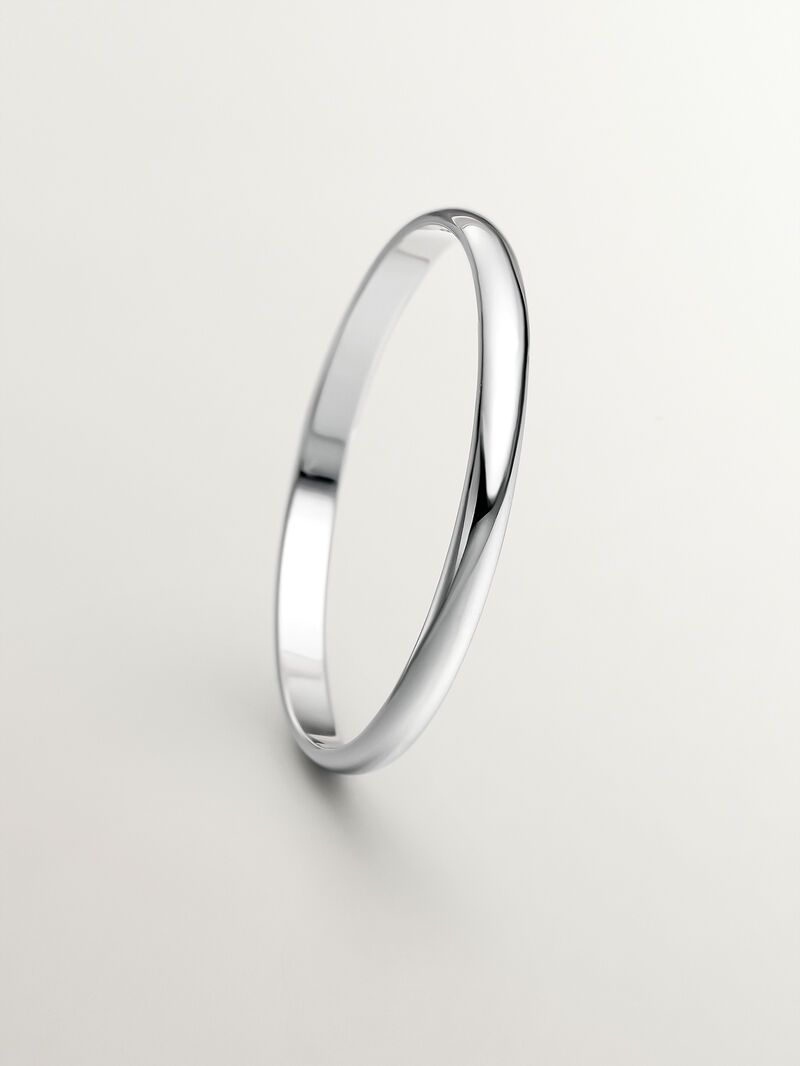 1.95mm half round white gold wedding ring image number 2