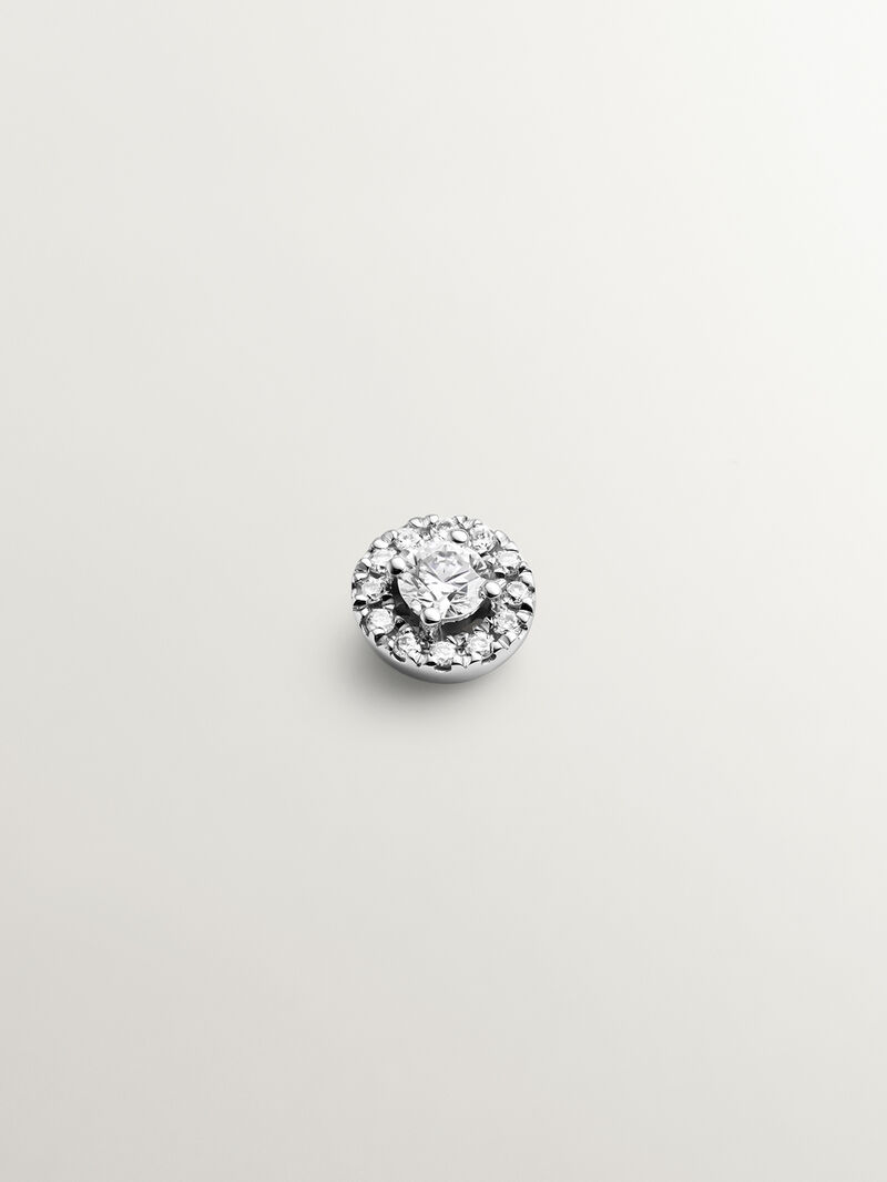 18K white gold single earring with diamond rosette 0.16 cts image number 0