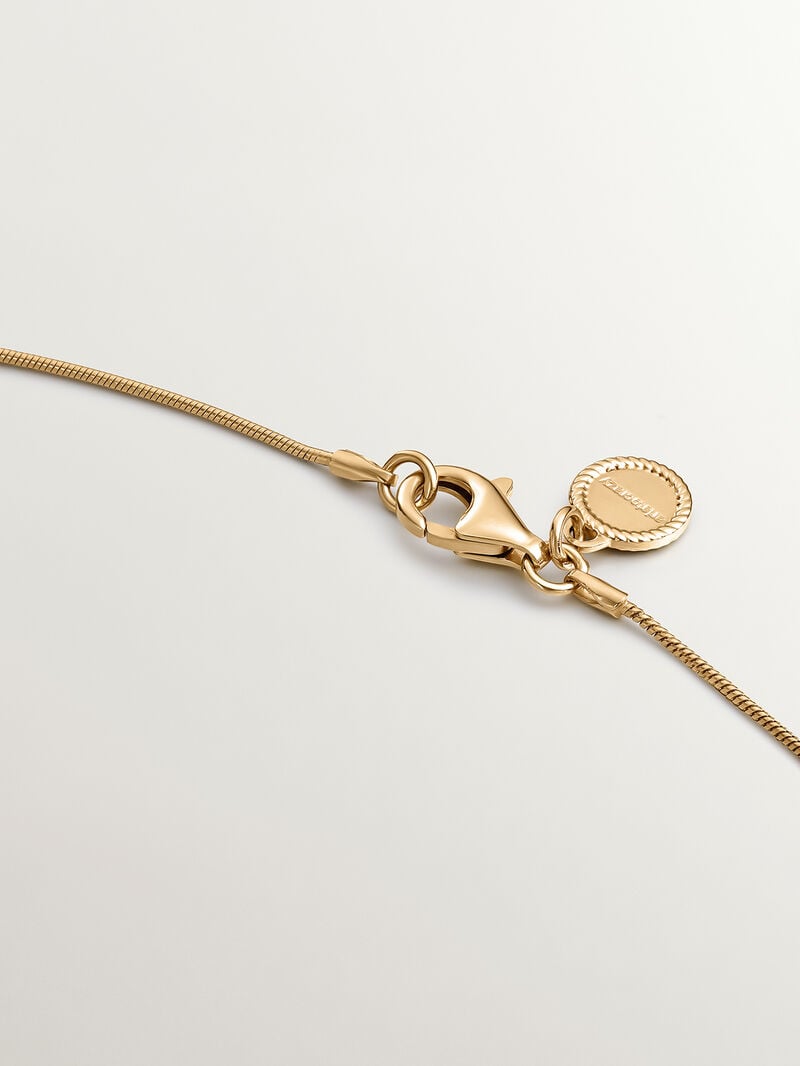 925 silver pendant bathed in 9k yellow gold with bearded links and geometric reason image number 6