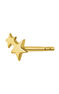 Gold plated silver two star earring , J04815-02-H