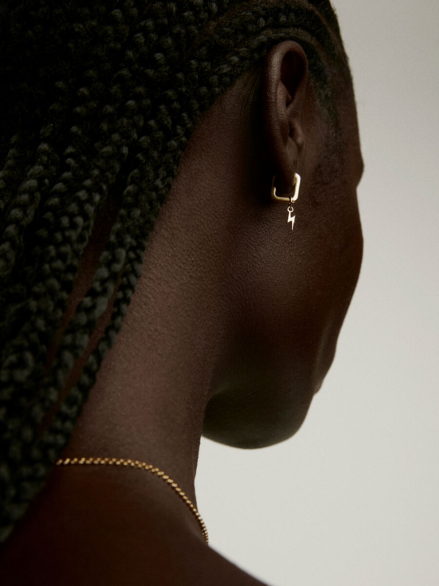 18 kt yellow gold-plated sterling silver lightning bolt charm, J04899-02, hi-res
