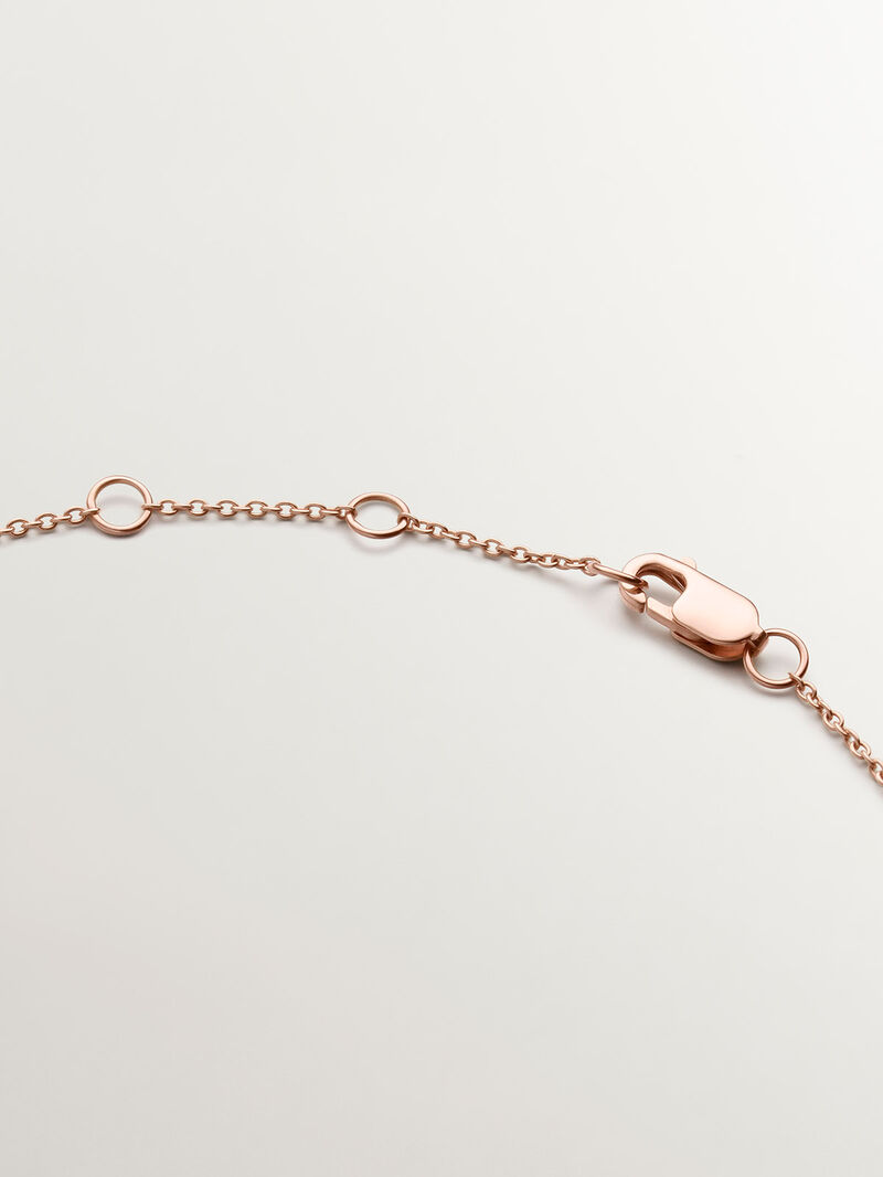 18K rose gold pendant with lab-grown blue opal and emeralds. image number 3