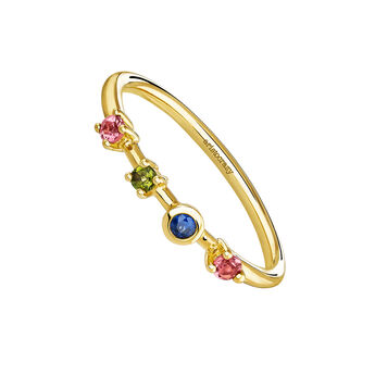 Gold plated tourmaline and sapphire ring , J04147-02-PTGTBS,hi-res