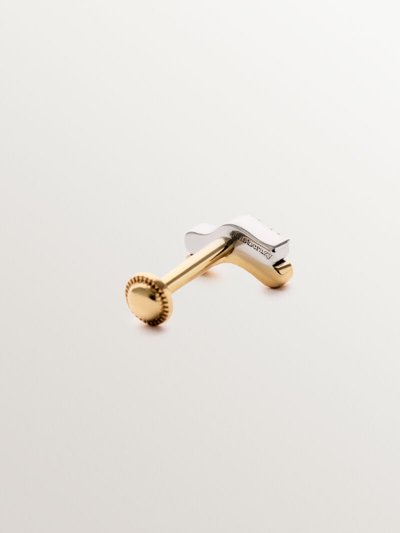 Individual piercing in 18K yellow and white gold with brilliant-cut white diamonds. image number 4