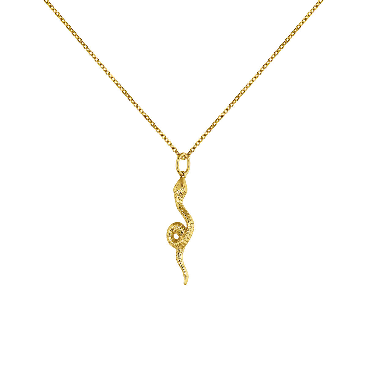 Gold-plated silver snake necklace , J04852-02, hi-res