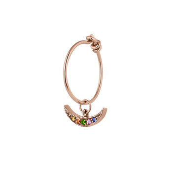Rose gold multicolor sapphire and tsavorite hoop earring , J04337-03-MULTI-H, mainproduct