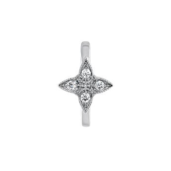 Boucle d'oreille créole croix diamant or blanc 0,024 ct , J03912-01-H, mainproduct